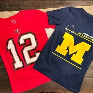 Set of 2 Tom Brady and Michigan shirt Nike